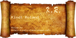 Kindl Roland névjegykártya